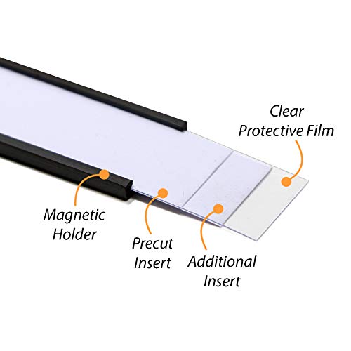 SmartSign Magnetic 'C' Channel Label Holders for Metal Racks and Shelves | 0.75" x 2" Pack of 25 - size: 0.75" x 2"
