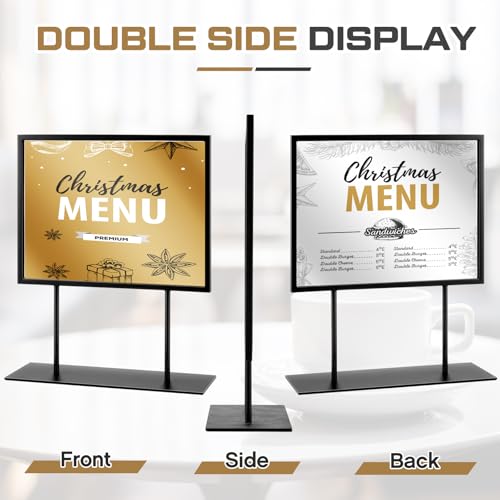 Zhengmy 1 Pack Tabletop Metal Sign Holder, 11"x8.5" - Landscape, Black - color: Black, size: 11"x8.5" - Landscape