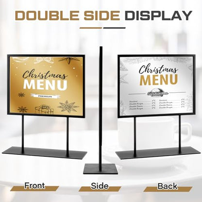 Zhengmy 1 Pack Tabletop Metal Sign Holder, 11"x8.5" - Landscape, Black - color: Black, size: 11"x8.5" - Landscape