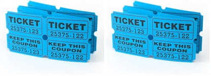 DGBDPACK 200 Raffle Tickets, 50/50 Double Ticket, Bold Numbers for Easy Reading, Ticket for Events,Class Reward & Prizes -Blue (Pack of 2) - size: 200-Blue (Pack of 2)