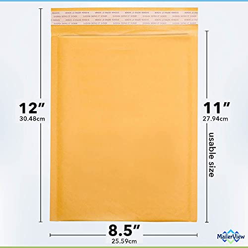 Kraft Bubble Mailers 8.5x12, Self Seal Padded Envelopes #2, 100 Pack Bulk - size: 8.5"x12" / 100 Pack