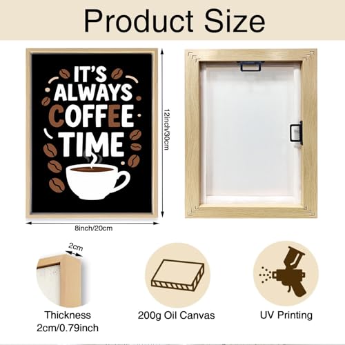 It's Always Coffee Time Cafe Bar Wooden Box Sign 8x12 Inch - color: It's Always Coffee Time