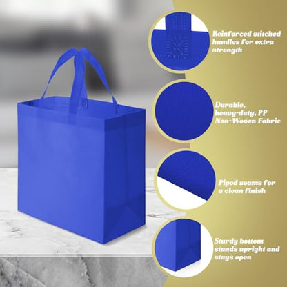 30 Pcs Reusable Tote Bag Bulk with Handle - color: Navy Blue