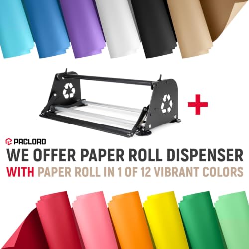 18" Paper Dispenser with Cutter + Brown Kraft Paper Roll - color: Natural Kraft, size: 1 Roll + Dispenser