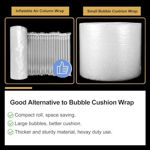 Large Bubble Cushioning Wrap for Packing 13.7inch*100feet, Inflatable Big Air Pillows for Shipping & Heavy Duty Moving Supplies Recyclable Packing Material for Fragile Items Shipping Supplies - size: 13.7''*100'