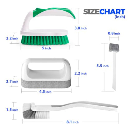 Holikme 7 Pack Cleaning Brush Scrub Brush Kitchen Brush for Floor,Green - color: Green