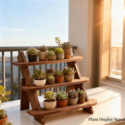 Wooden Display Stand, Tiered Cupcake Stand, 3 Tier Display Stand Riser - color: Walnut-3Tier