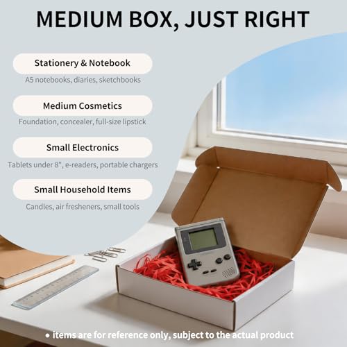 Fishat 9" x 6" x 2" White Corrugated Cardboard Shipping Boxes Set of 50 - size: 9" x 6" x 2"