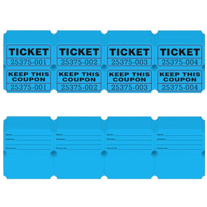 DGBDPACK Blue 200 Double Raffle Tickets - size: 200-Blue