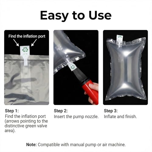 100 Pack Air Pillows for Shipping with Pump, Inflatable Air Bags