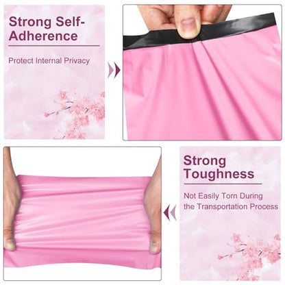Poly Mailers 10x13 Inch 200 Pcs, Pink Shipping Bags, Mailing Envelopes with Self Seal Adhesive Strip, Waterproof and Tear-Proof Poly Bags for Non-Fragile Items - color: Sakura Pink, size: 10x13 200PC