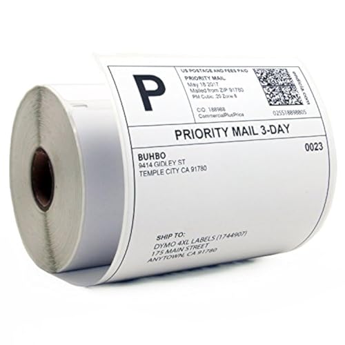 Buhbo Compatible DYMO LabelWriter 4XL Shipping Label 1744907, 4 x 6 inch - size: 8 Rolls