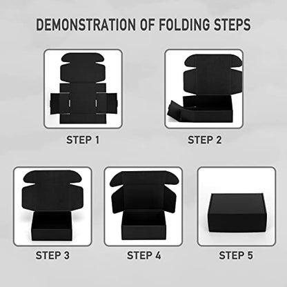 7x5x2 inch Black Shipping Boxes for Small Business- Set of 25 - color: Black, size: 7x5x2