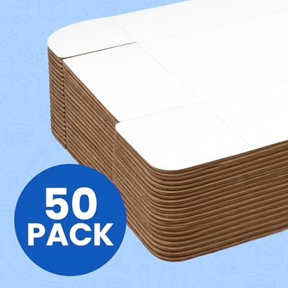 The Boxery Small White Shipping Boxes, 7x4x2-inch Corrugated Cardboard Mailer Box for Moving, Storage, Gifting, and Small Business, 50 Pack - size: 7"x4"x2"