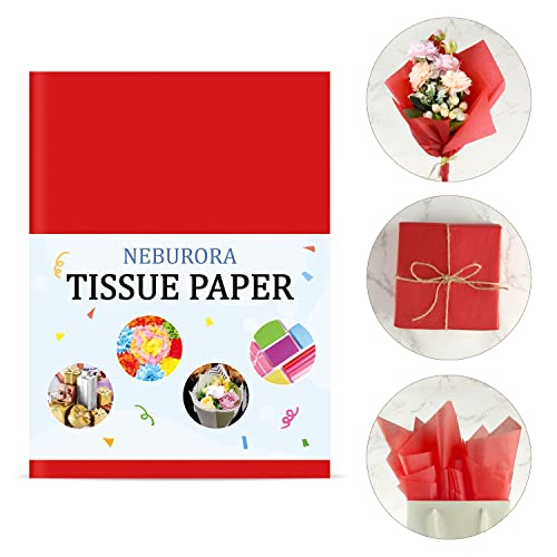 NEBURORA 120 Sheets Red Tissue Paper Christmas Gift Wrap Paper - color: Red