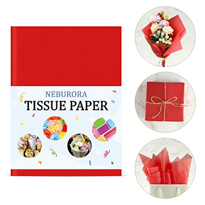 NEBURORA 120 Sheets Red Tissue Paper Christmas Gift Wrap Paper - color: Red