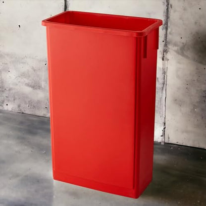 23 Gallon Red Slim Rectangular Trash Can with lid Restaurant Trash can Commercial Trash can Tall Plastic Trash can Industrial Trash can Square Trash cans with Bottle/Can Lid - color: Red, size: with Bottle / Can Lid