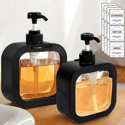 Soap Dispenser, Multifunctional, Bathroom & Kitchen, Liquid Dish Wash One-Hand Dispensing, Black, 10oz - color: Black, 10oz