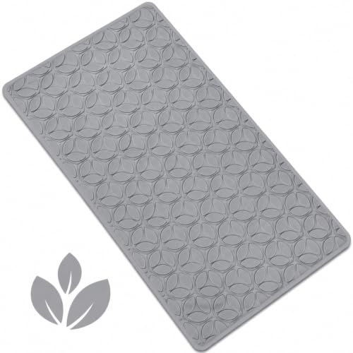 Non-Slip Rubber Bathtub Mat with Suction Cups, 16 × 28 Inch (Gray) - color: Gray, size: 28" x 16" (Rectangular)