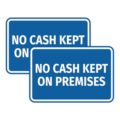 Signs ByLITA Classic Framed No Cash Kept on Premises Sign (Blue) - Small (2 Pack) - color: Blue, size: Small (4" x 6") 2 Pack