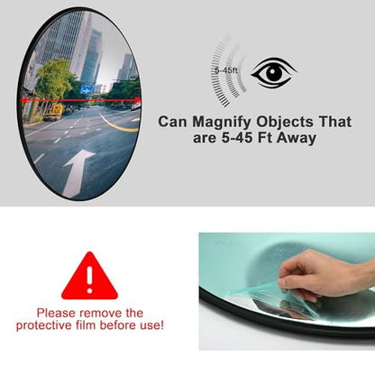 32" Convex Traffic Mirror, Outdoor Driveway Security Mirror
