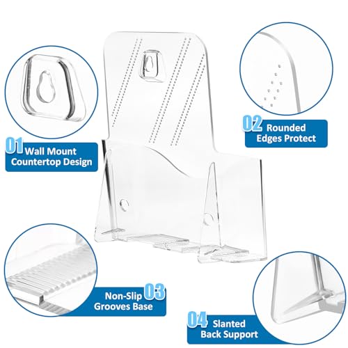 Acrylic Brochure Holder 6 x 9, Bifold Pamphlet Holder Display Stand, 4 Pack - size: 4 Pack