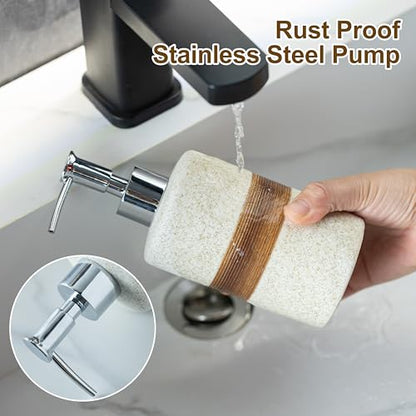 2 Pack Ceramic Soap Dispensers Set, Hand and Dish Soap Dispenser - color: White and White, size: 2xSoap Dispenser Set with Tray