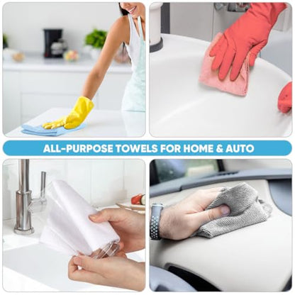 AIDEA Microfiber Cleaning Cloth Roll-75PK,Pink Microfiber Towels,11.5×11.5" - color: Pink