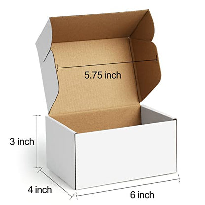 Shipping Boxes 6x4x3 inches, Small Boxes for Packaging 25 Pack - color: White, size: 6x4x3 Inches