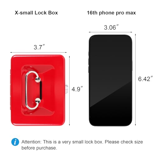 Small Cash Box with Lock and Slot - Jssmst Metal Coin Bank Piggy Bank for Adults and Kids, Red(SMCB0303N) - color: Red, size: XS(4.92")-slot