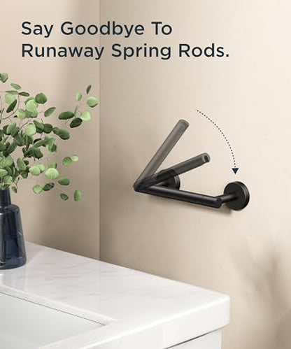 FORIOUS Commercial Toilet Paper Holder Wall Mount Bathroom Tissue Holder - color: Matte Black