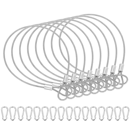 PATIKIL 12.6" Safety Cable Lock Security Wire Ropes w 16 Spring Buckle 8Pcs - color: Clear, size: 12.6 Inch