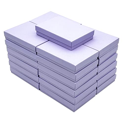TheDisplayGuys 25 Cardboard Gift Jewelry Boxes w/Paddings #53-5.4x3.9x1 - color: Light Lavender