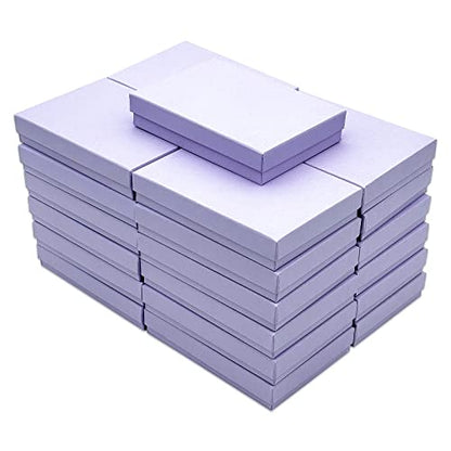 TheDisplayGuys 25 Cardboard Gift Jewelry Boxes w/Paddings #53-5.4x3.9x1 - color: Light Lavender