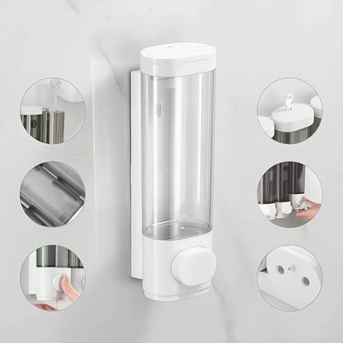10oz/300ml Single Manual Wall Mounted Soap Dispenser, White - color: White