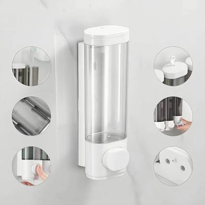 10oz/300ml Single Manual Wall Mounted Soap Dispenser, White - color: White