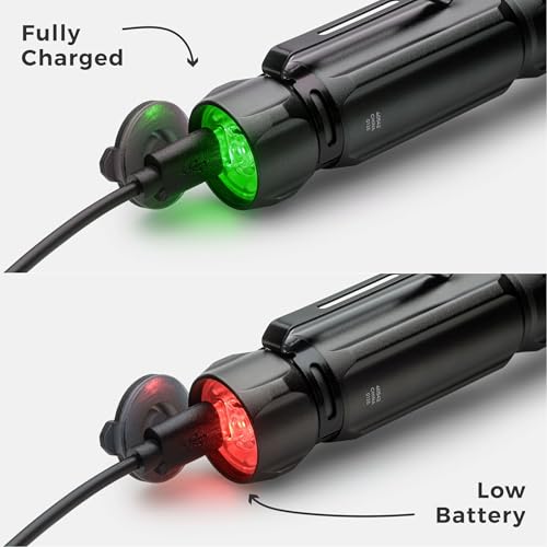CORE 2000 Lumen Rechargeable Flashlight | LED Flashlight with 4 Modes, Adjustable Focus, Battery Indicator, Waterproof | Ideal for Home, Emergency, Camping, Hiking | USB Cable Included - size: 2000 Lumen