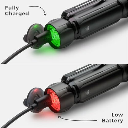 CORE 2000 Lumen Rechargeable Flashlight | LED Flashlight with 4 Modes, Adjustable Focus, Battery Indicator, Waterproof | Ideal for Home, Emergency, Camping, Hiking | USB Cable Included - size: 2000 Lumen