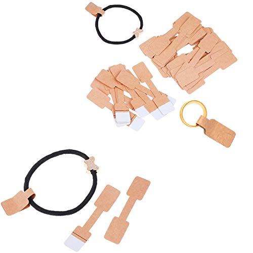 200Pcs Blank Jewelry Sticker Price Tags Labels Jewelry Display Cards Labels Rectangle Shape Sticker Hang Tags, White Kraft Paper