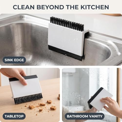 2 Pcs Black Kitchen Sink Squeegee Cleaner Countertop Brush Wiper Vegetable Cleaning Brush Wiper Home Kitchen Tool Fruit and Vegetable Cleaning Brushes Accessories