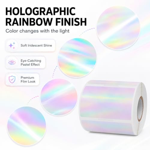 Holographic Pink Thermal Labels 2 × 3 Inch Vinyl Stickers 300 PCS - color: Holographic Pink, size: 2 × 3 Inch