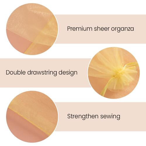 Meowoo 100PCS Organza Bags (3x4inch, Yellow) - color: yellow-3x4in-100p, size: 3x4in