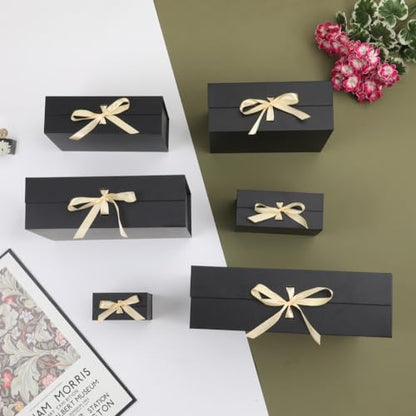 BoxSkivra Black Magnetic Gift Box Large 1 Pack 13X11X5.3 Inch - color: 13X11X5.3Inch-Black-Pack of 1