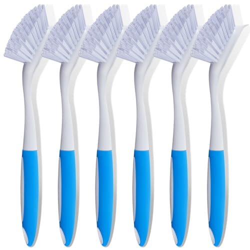 Hsei 6 Pcs Kitchen Scrub Dish Brush Bulk, Blue - color: Blue
