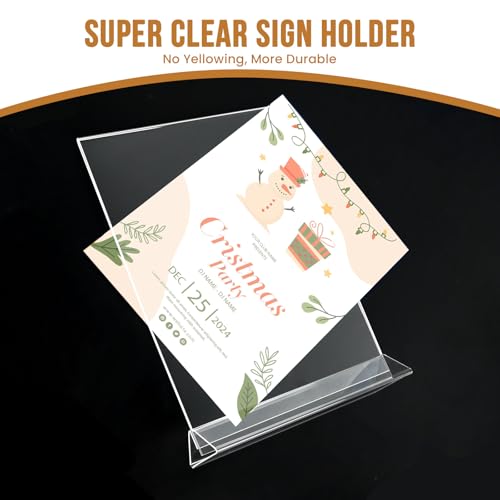 9 Pack Acrylic Sign Holder 8.5x11 Inch, Double Sided Clear Flyer Display Stand, Plastic Menu Stand, Table Top Sign Picture Paper Frames for Wedding table Number Office Store Restaurant