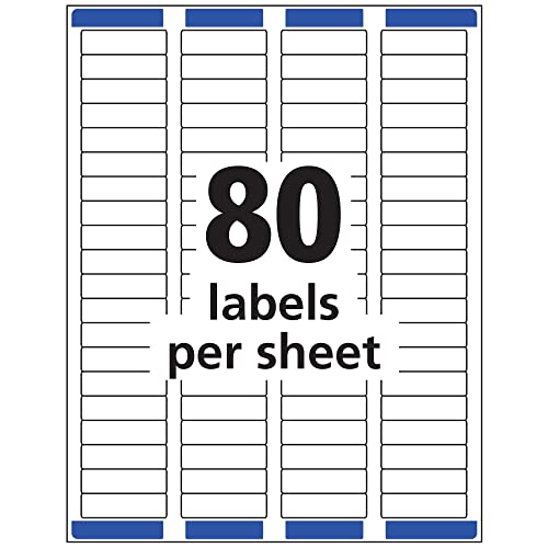 Avery® Printable Return Address Labels, Sure Feed® Technology, 0.5" x 1.75", Matte Clear, 800 Blank Mailing Labels (15667) - size: 1/2 inch × 1-3/4 inch (Single Pack), style: 800 labels