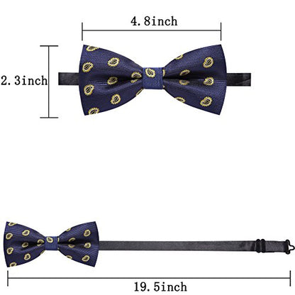 AUSKY 8 PACKS Elegant Adjustable Pre-tied Bow Ties for Men Boys (1&4&5&6&8 Pack for option) - color: F