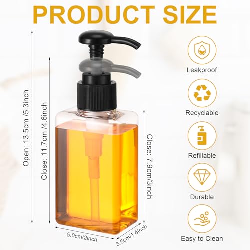Domensi 24 Pcs 3.4 oz Pump Bottle Mini Travel Bottles, Black - color: Black