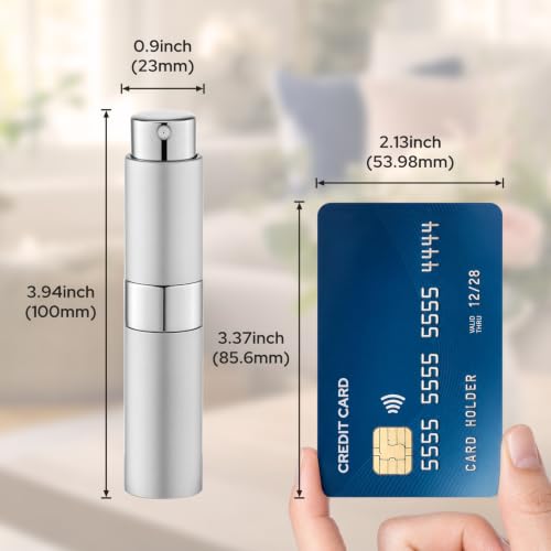 LISAPACK 8ml Travel Perfume Bottle Refillable, 3 PCS Cologne Atomizer Spray - color: 3 Silver