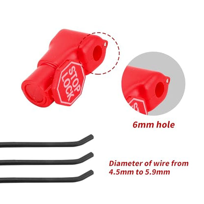 200 Pcs Peg Hook Stop Lock 6mm, Red